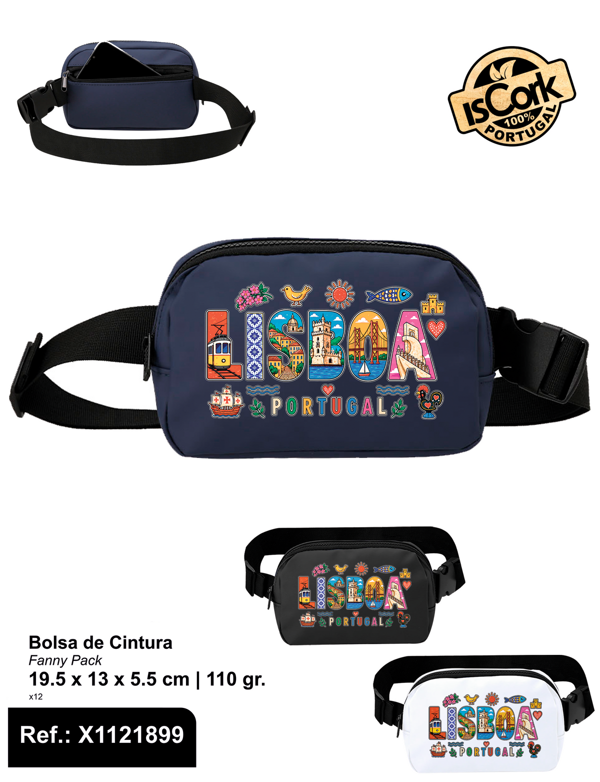Bolsa de Cintura c/ Bolso Traseiro Lisboa G1110