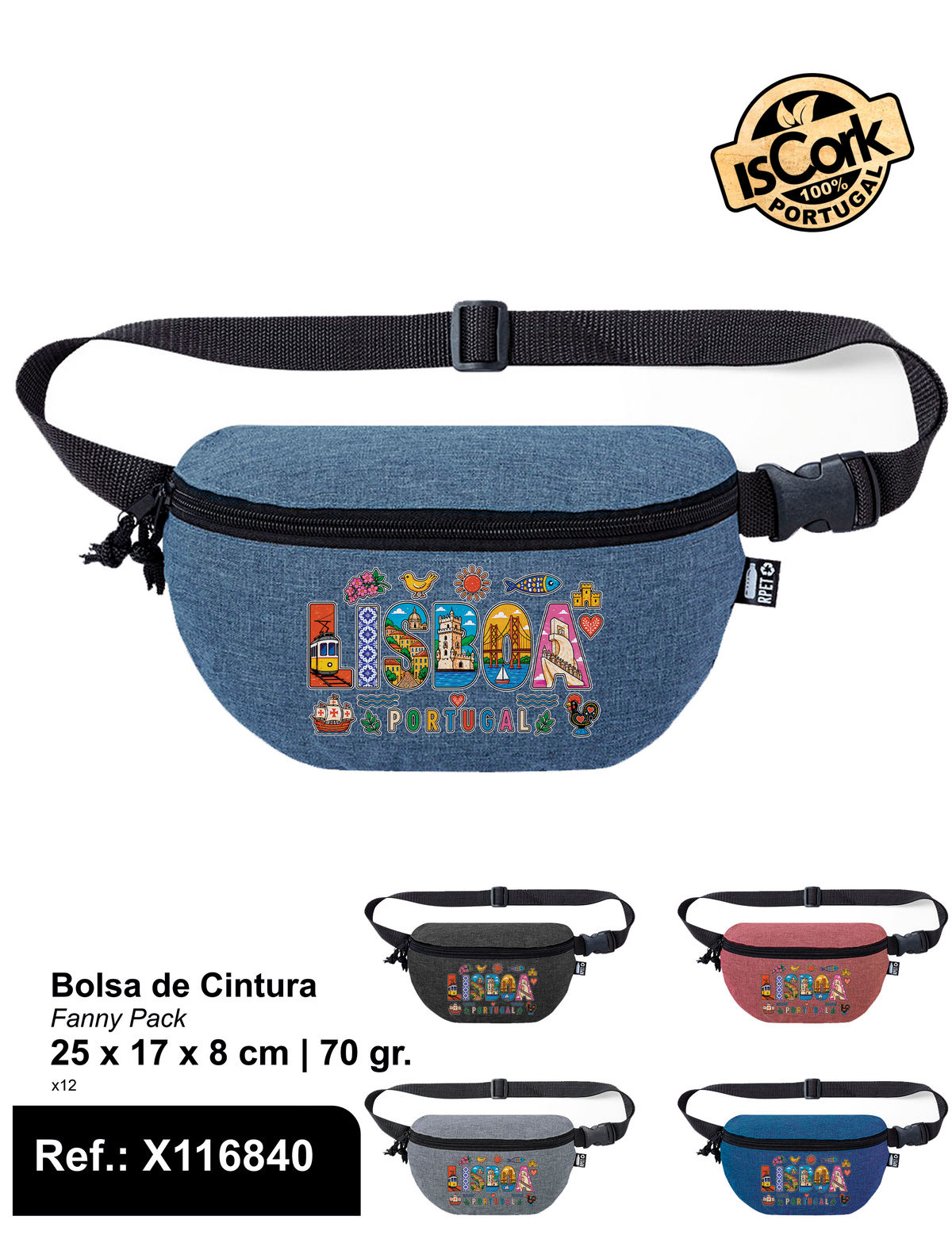 Bolsa de Cintura c/ Efeito Melange Lisboa G1110