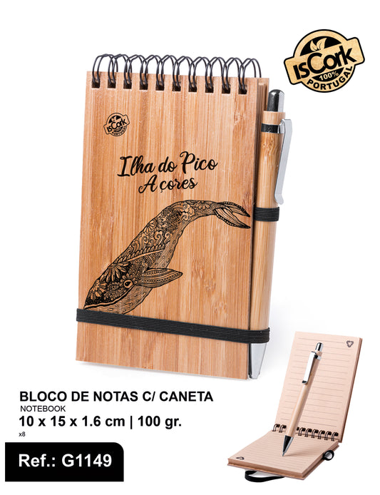 Bloco de Notas c/ caneta Ilha Pico G928