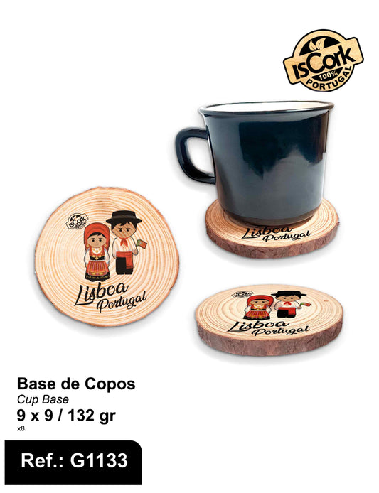 Base de Copos Madeira Lisboa G134
