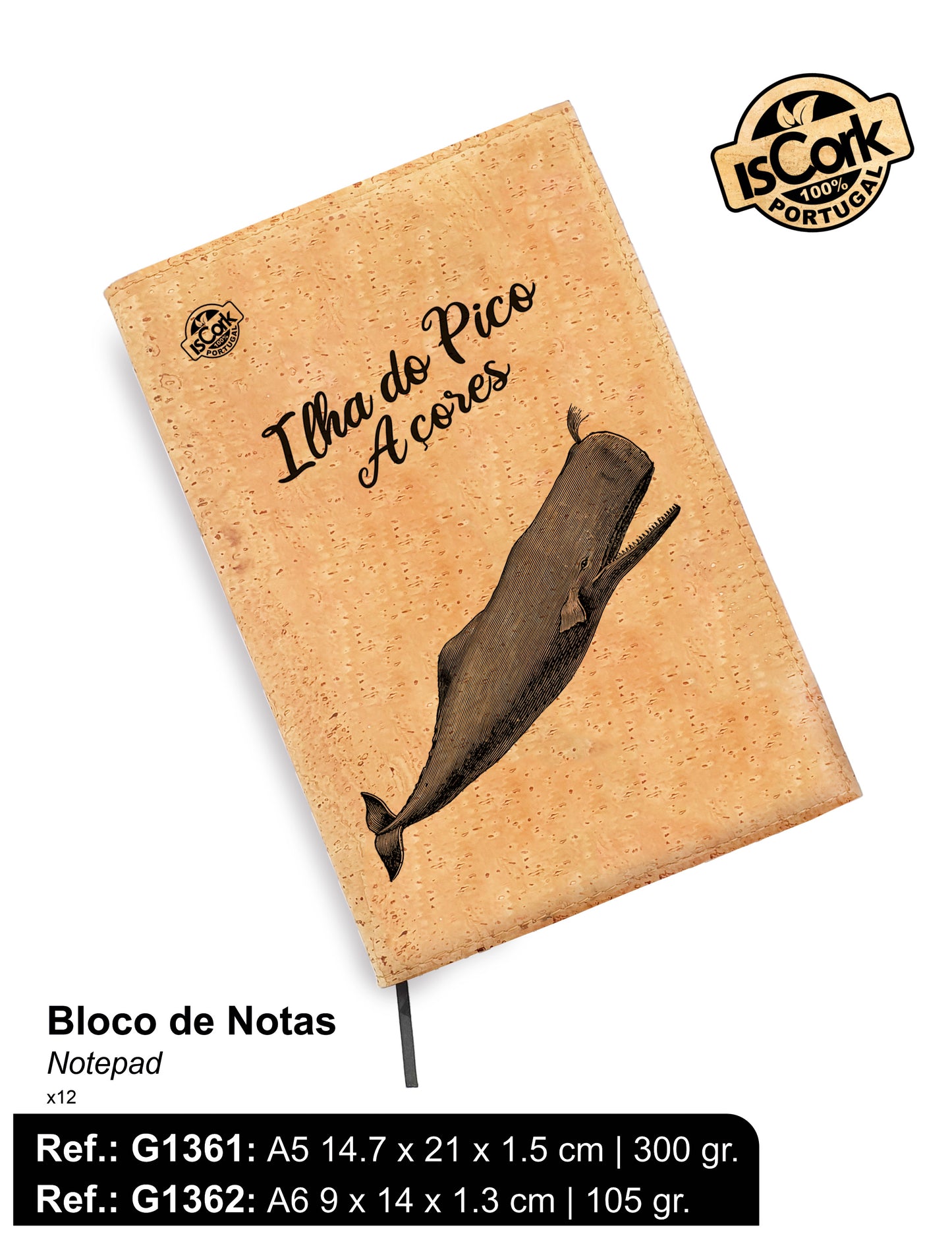 Bloco de Notas Cortiça Ilha Pico G951