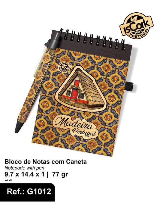 Bloco de Notas com caneta Madeira I-01 + G380