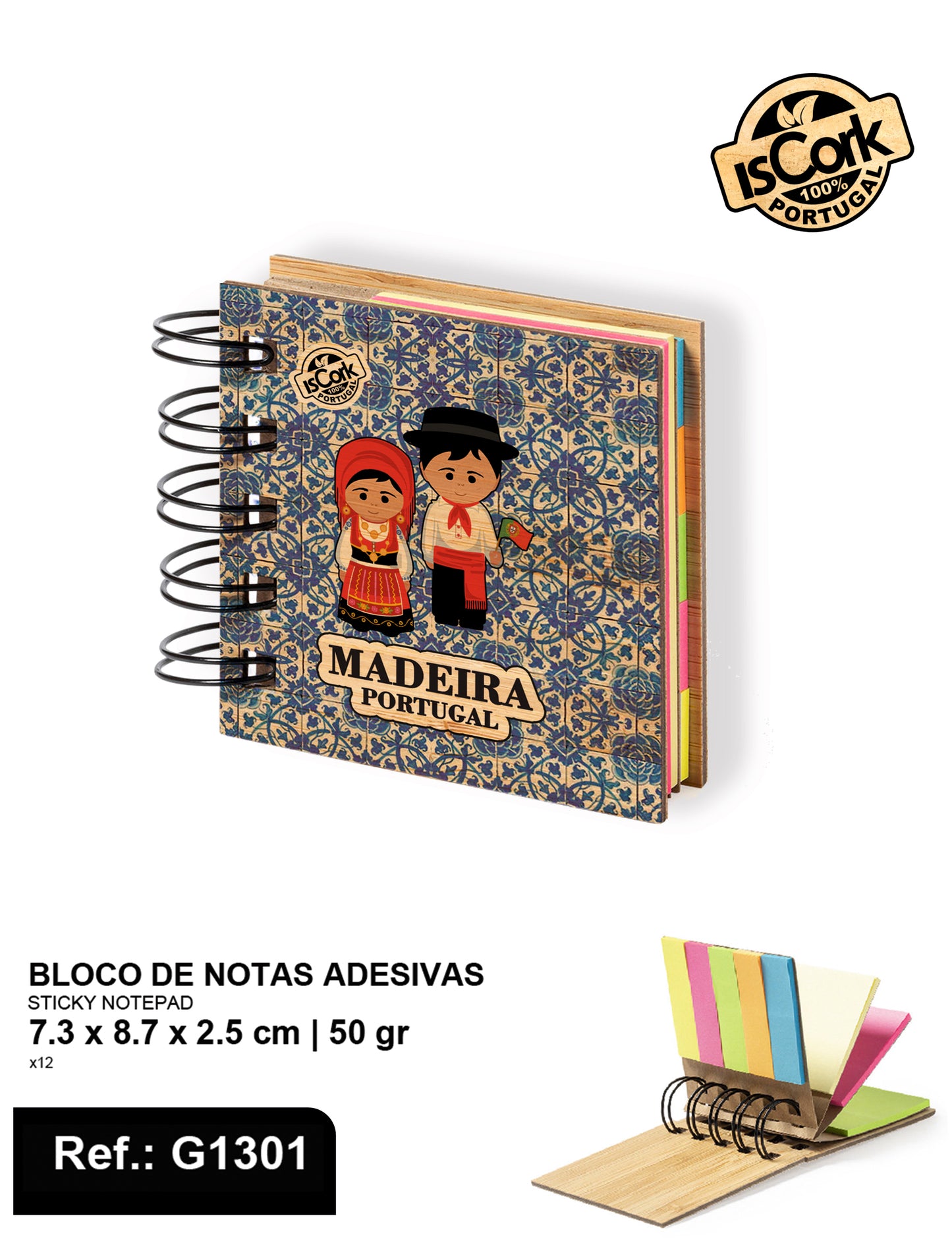 Bloco de notas adesivas Madeira G413