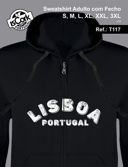 Sweatshirt Adulto c/fecho Lisboa G583