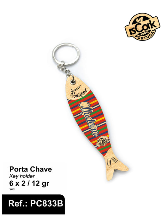 Porta Chave Sardinha Madeira I-03