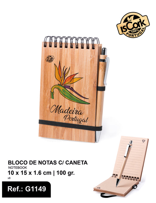 Bloco de Notas c/ caneta Madeira I-14