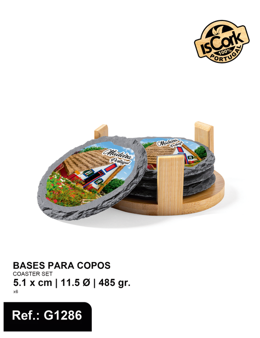 Base para copos pedra Madeira I-150