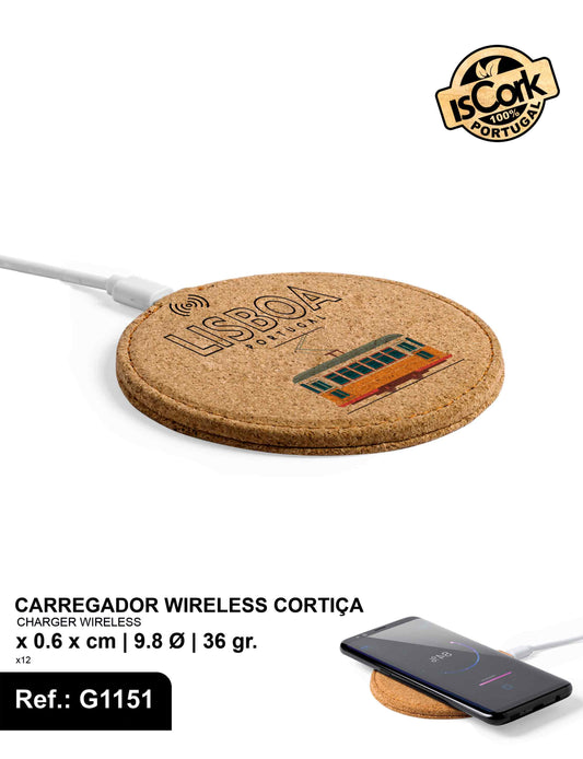 Carregador Wireless Cortiça Lisboa I-202
