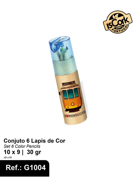 Conjunto de 6 Lapis de cor Lisboa I-27