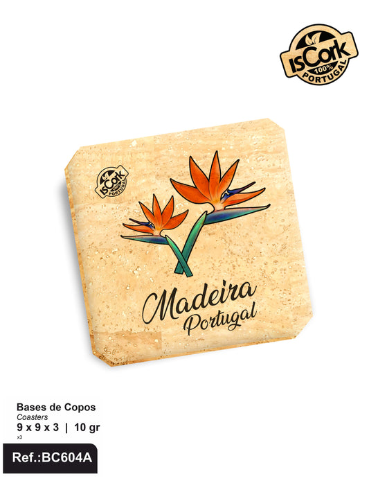 Base de Copos Quadrada Madeira I-58