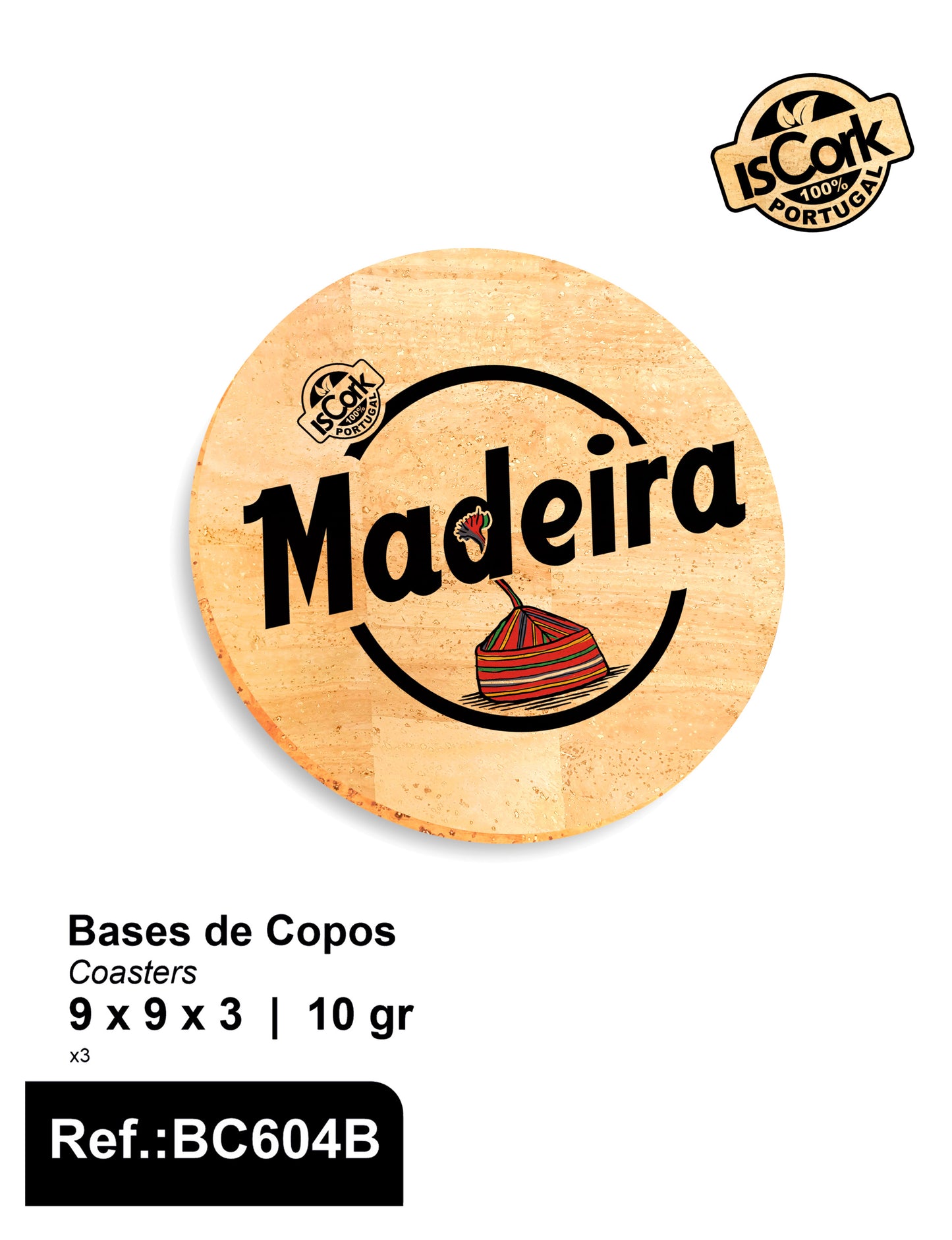 Base de Copos Redondo Madeira I-602