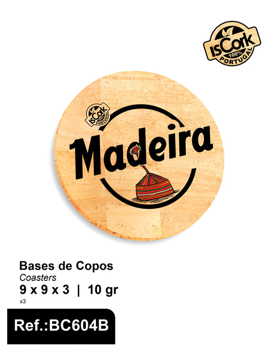 Base de Copos Redondo Madeira I-602