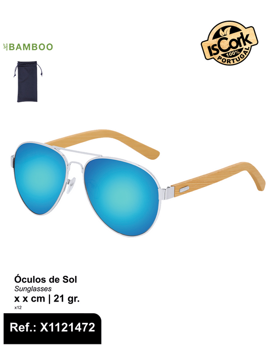 Óculos de Sol Aviador em Bambu