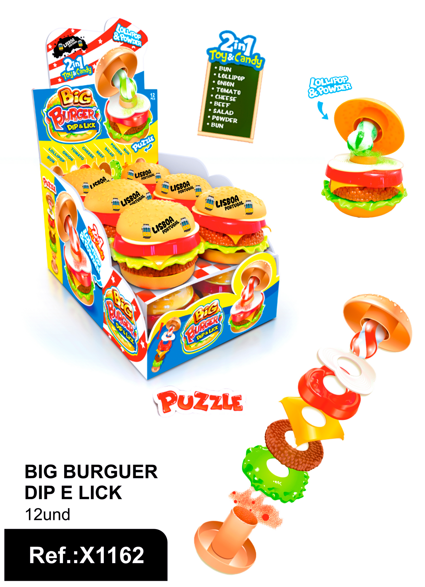Brinquedo Burguer Dip e Lick Lisboa