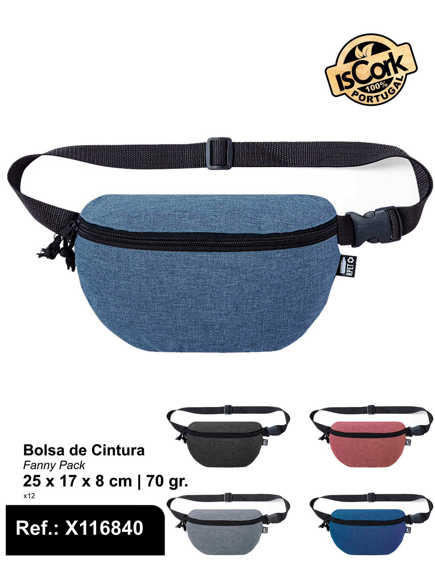 Bolsa de Cintura com Efeito Melange