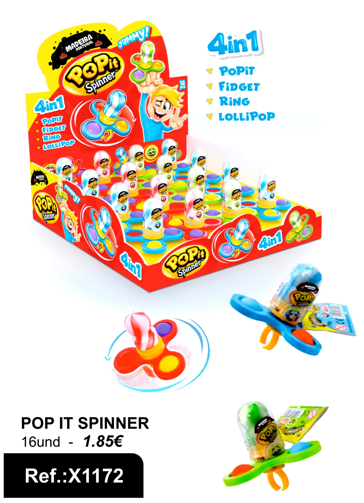 Brinquedo Pop It Spinner Madeira