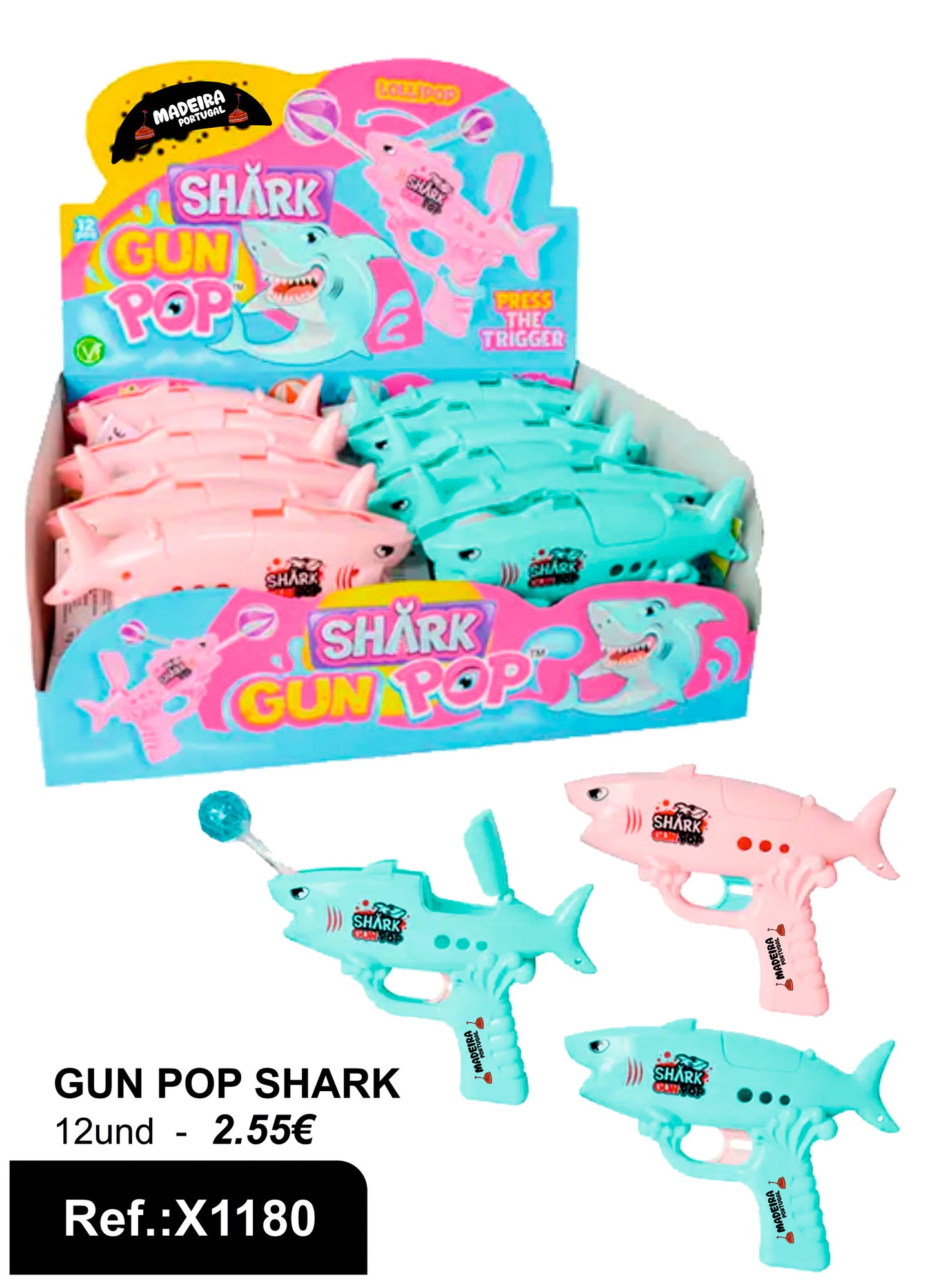 Brinquedo Gun Pop Shark Madeira