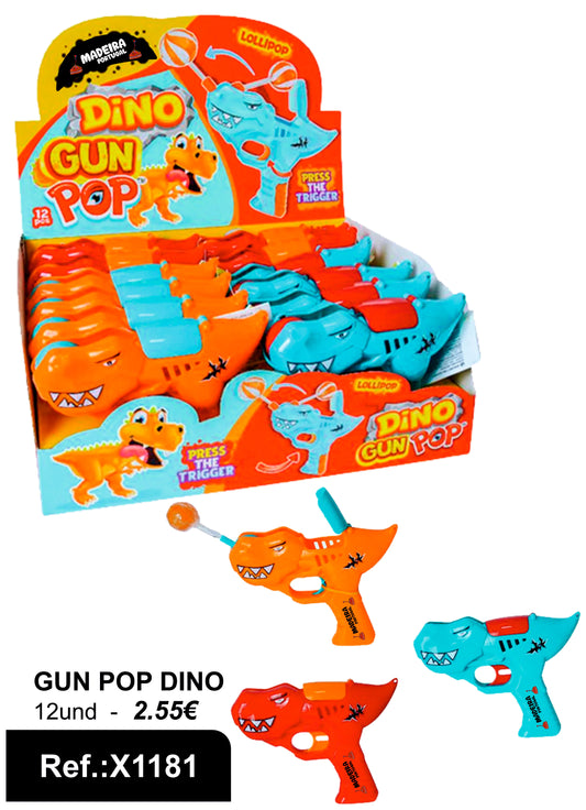 Brinquedo Gun Pop Dino Madeira