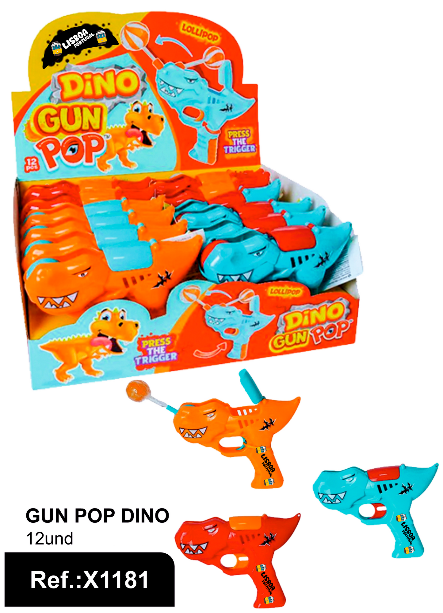 Brinquedo Gun Pop Dino Lisboa