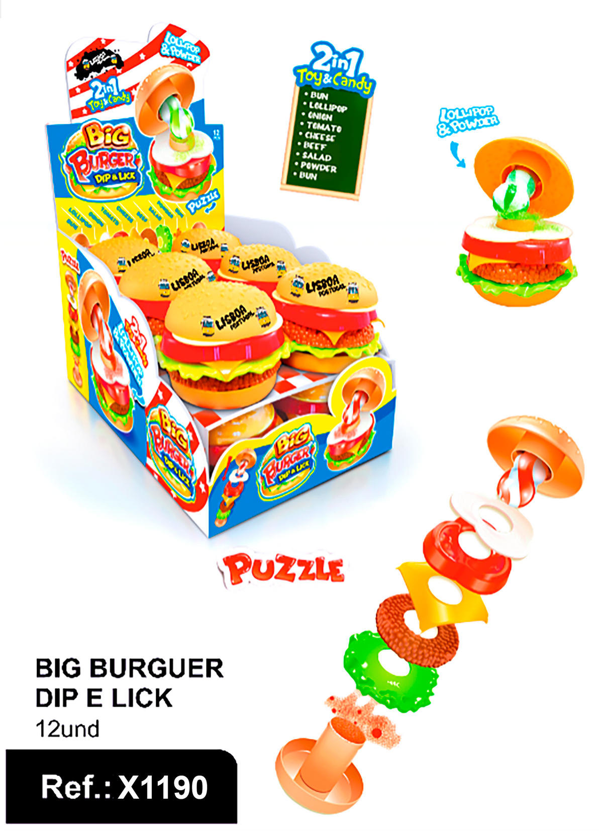 Brinquedo Burguer Dip e Lick Lisboa